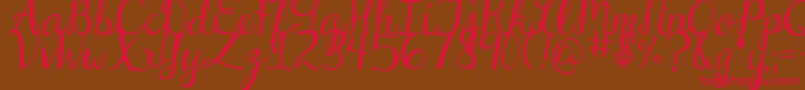 DjbDearStNick Font – Red Fonts on Brown Background
