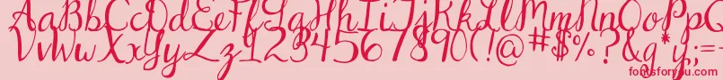 DjbDearStNick-fontti – punaiset fontit vaaleanpunaisella taustalla
