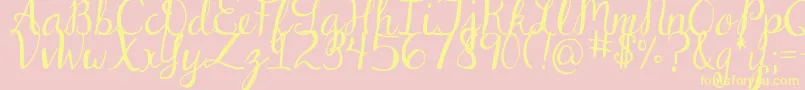 Fonte DjbDearStNick – fontes amarelas em um fundo rosa