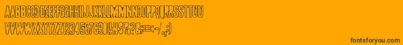 Pollux9401-Schriftart – Schwarze Schriften auf orangefarbenem Hintergrund