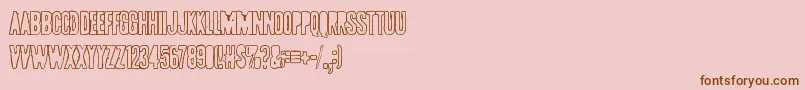 Pollux9401-Schriftart – Braune Schriften auf rosa Hintergrund