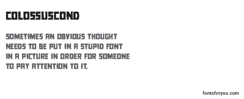 Review of the Colossuscond Font