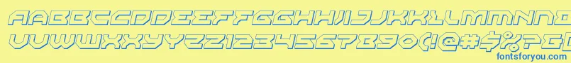 Xenodemon3Dital Font – Blue Fonts on Yellow Background
