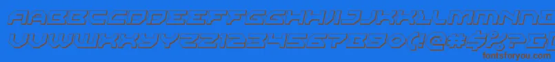 Xenodemon3Dital-fontti – ruskeat fontit sinisellä taustalla