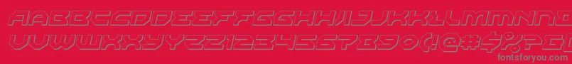 Xenodemon3Dital-Schriftart – Graue Schriften auf rotem Hintergrund