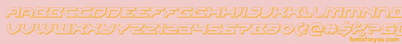 Xenodemon3Dital-Schriftart – Orangefarbene Schriften auf rosa Hintergrund