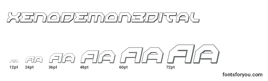 Xenodemon3Dital Font Sizes