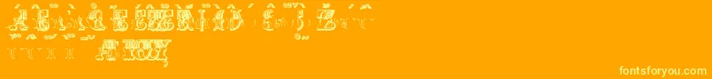 MadameAccents-Schriftart – Gelbe Schriften auf orangefarbenem Hintergrund