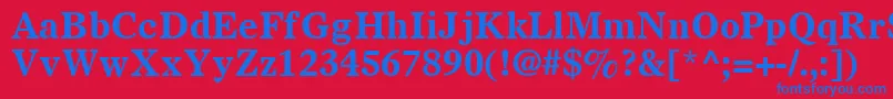 OlympianLtBold Font – Blue Fonts on Red Background