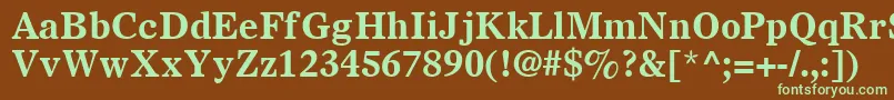 OlympianLtBoldフォントについての詳細 フォントOlympianLtBold – 緑色の文字が茶色の背景にあります。