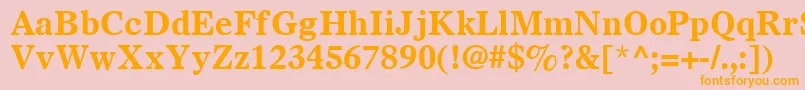 OlympianLtBoldフォントについての詳細 フォントOlympianLtBold – オレンジの文字がピンクの背景にあります。
