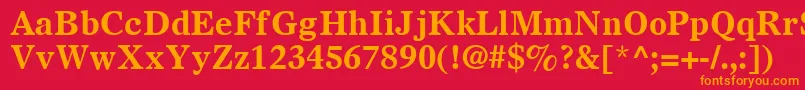 フォントOlympianLtBold – 赤い背景にオレンジの文字