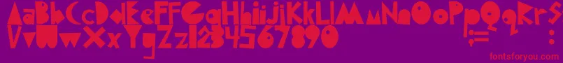 Fonte Korupssi – fontes vermelhas em um fundo violeta