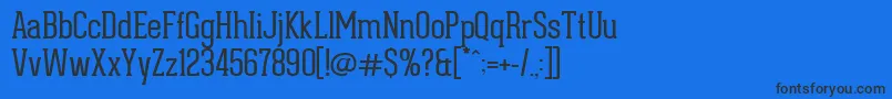 GearedSlabThin-Schriftart – Schwarze Schriften auf blauem Hintergrund