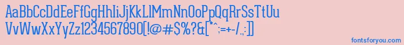 GearedSlabThin Font – Blue Fonts on Pink Background