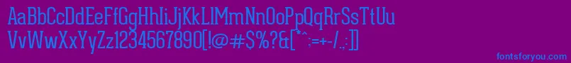 フォントGearedSlabThin – 紫色の背景に青い文字
