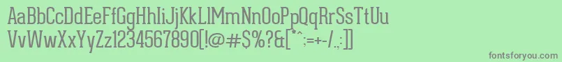 フォントGearedSlabThin – 緑の背景に灰色の文字