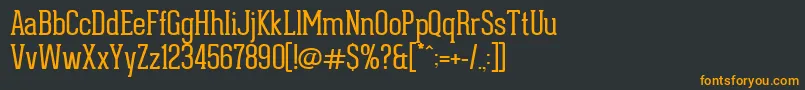 フォントGearedSlabThin – 黒い背景にオレンジの文字