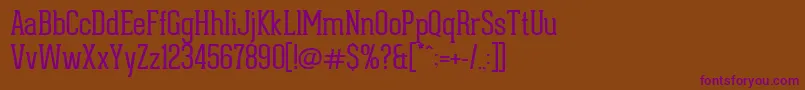 GearedSlabThin Font – Purple Fonts on Brown Background