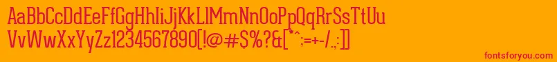 フォントGearedSlabThin – オレンジの背景に赤い文字