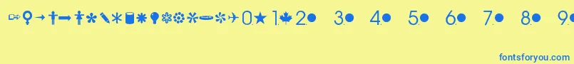 CommonbulletsRegular Font – Blue Fonts on Yellow Background