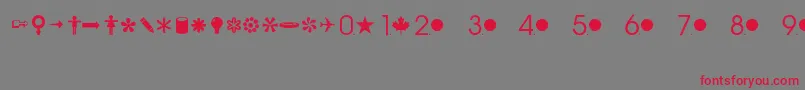 CommonbulletsRegular Font – Red Fonts on Gray Background