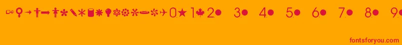 CommonbulletsRegular Font – Red Fonts on Orange Background