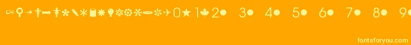 CommonbulletsRegular Font – Yellow Fonts on Orange Background