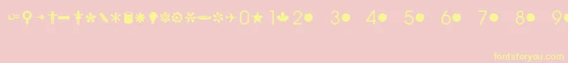 CommonbulletsRegular Font – Yellow Fonts on Pink Background