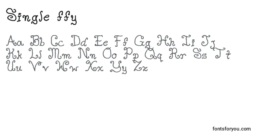 Schriftart Single ffy – Alphabet, Zahlen, spezielle Symbole