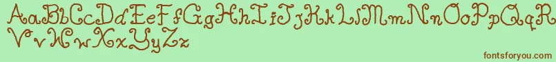 Single ffy Font – Brown Fonts on Green Background