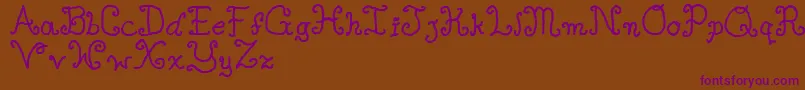 Single ffy Font – Purple Fonts on Brown Background