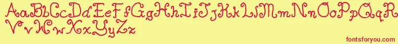 Single ffy Font – Red Fonts on Yellow Background
