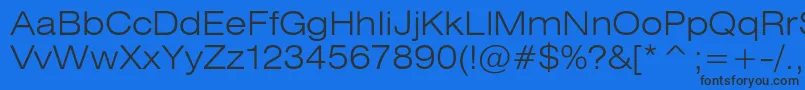 Шрифт Heliosextlightc – чёрные шрифты на синем фоне