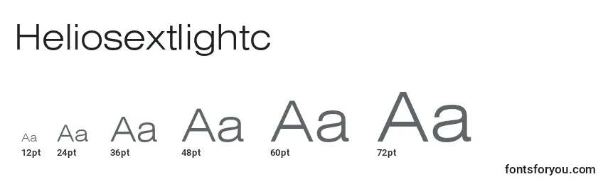 Размеры шрифта Heliosextlightc