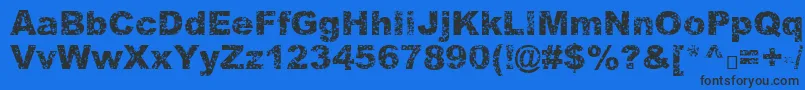 Quasart-Schriftart – Schwarze Schriften auf blauem Hintergrund