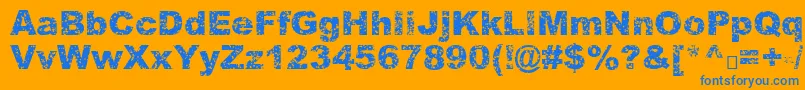 Quasart Font – Blue Fonts on Orange Background