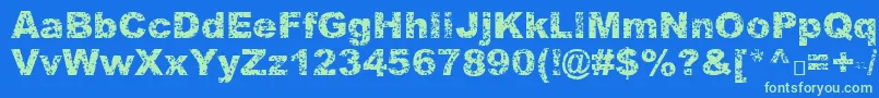 Quasart Font – Green Fonts on Blue Background