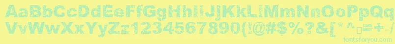 Quasart Font – Green Fonts on Yellow Background