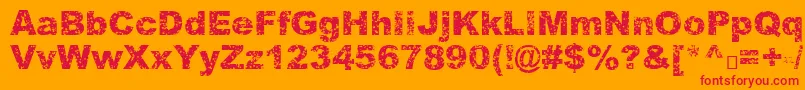 Quasart Font – Red Fonts on Orange Background