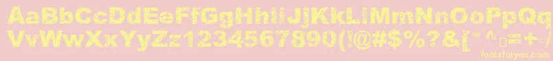 Quasart-Schriftart – Gelbe Schriften auf rosa Hintergrund