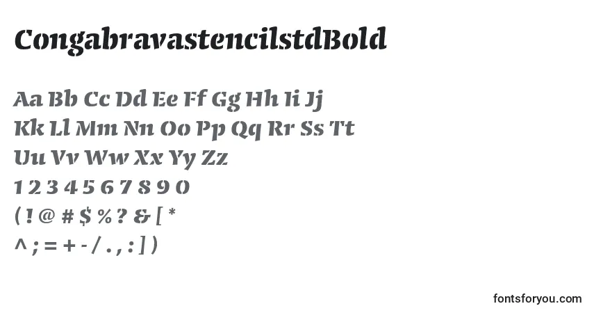 Schriftart CongabravastencilstdBold – Alphabet, Zahlen, spezielle Symbole
