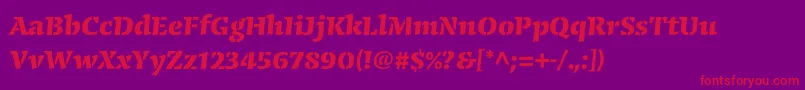 CongabravastencilstdBold Font – Red Fonts on Purple Background