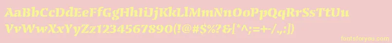 CongabravastencilstdBold Font – Yellow Fonts on Pink Background