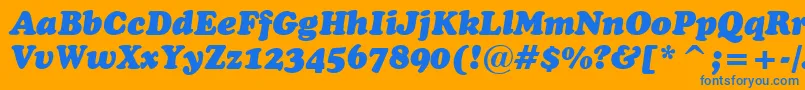 CooperBlackItalicHeadlineBt Font – Blue Fonts on Orange Background