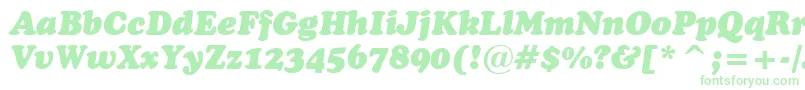 CooperBlackItalicHeadlineBt Font – Green Fonts on White Background