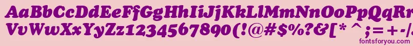 CooperBlackItalicHeadlineBt Font – Purple Fonts on Pink Background