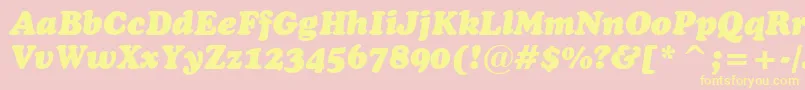 CooperBlackItalicHeadlineBt-Schriftart – Gelbe Schriften auf rosa Hintergrund