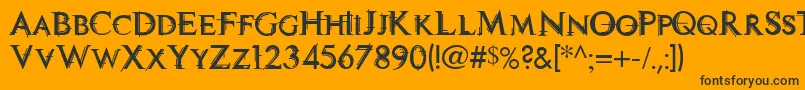 Technott Font – Black Fonts on Orange Background