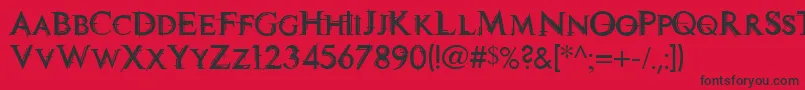 Technott Font – Black Fonts on Red Background